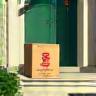 Illustration of a Bloom & Brush subscription box being delivered to a doorstep